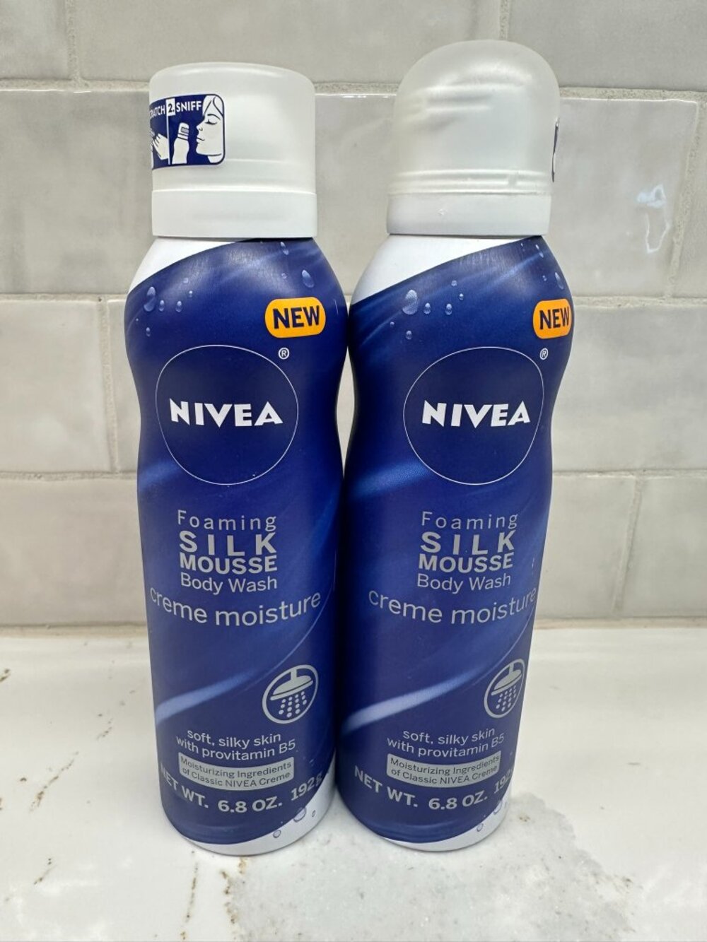 Nivea 2-PACK Foaming Silk Mousse Body Wash Creme Moisture 6.8 oz PROVITAMIN B5